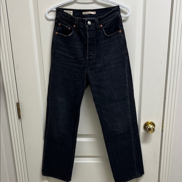 Levi’s Ribcage Straight Women’s Denim Jeans | Size 25 Black - Picture 1 of 6